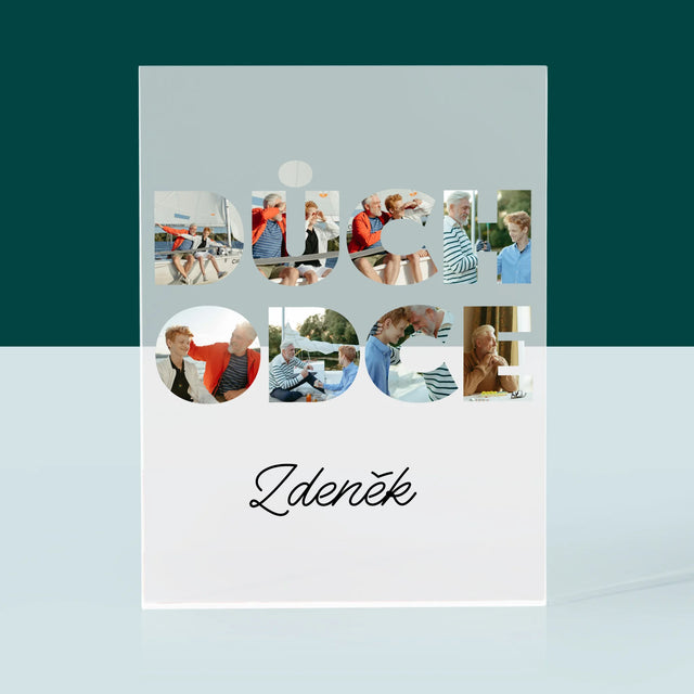 Slovo Z Fotek: Důchodce - Akrylový Blok