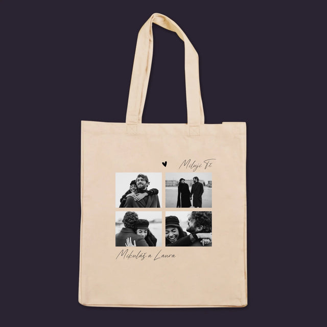 Fotokoláž: Miluji Tě - Plátěná Taška