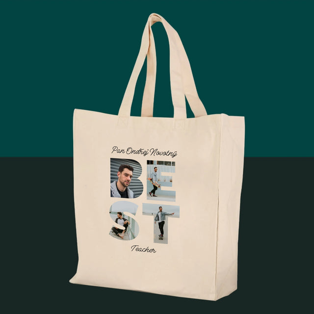 Slovo Z Fotek: Best Teacher - Plátěná Taška