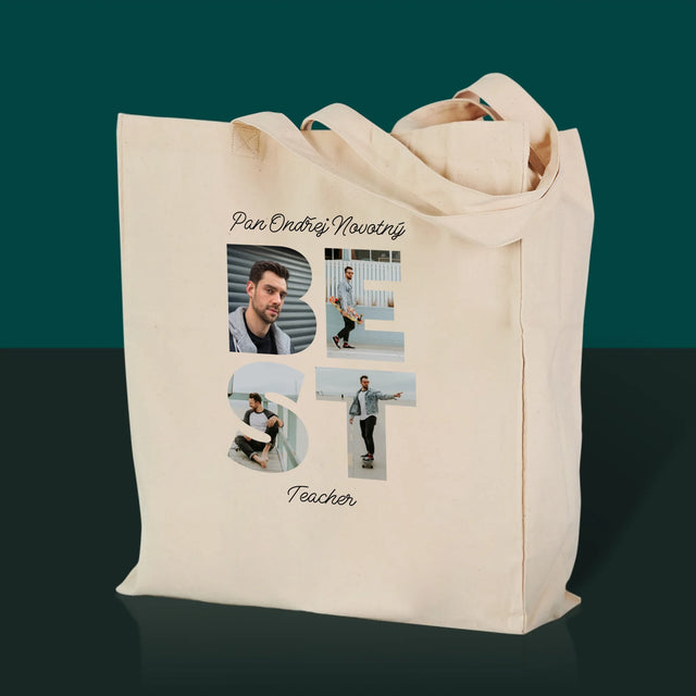 Slovo Z Fotek: Best Teacher - Plátěná Taška