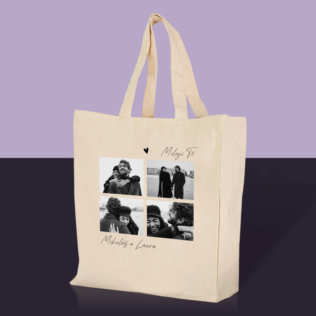 Fotokoláž: Miluji Tě - Plátěná Taška