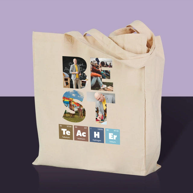 Slovo Z Fotek: Best Teacher Prvky - Plátěná Taška