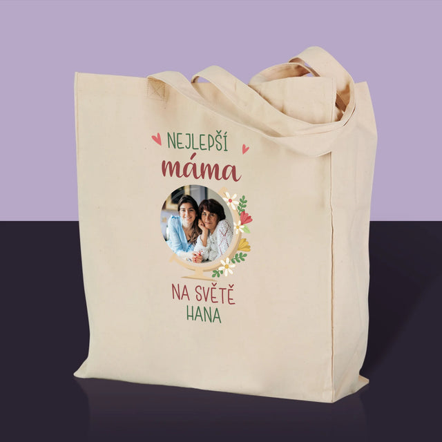 Fotka A Textem: Nejlepší Máma Svět - Plátěná Taška