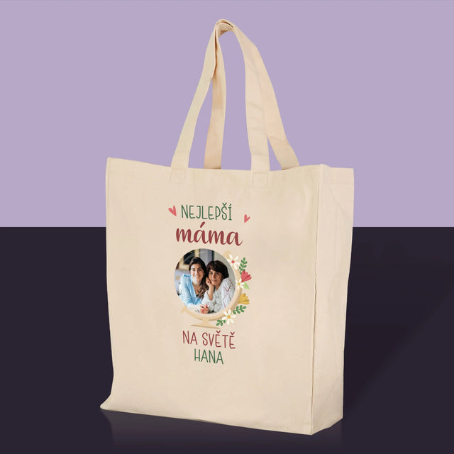 Fotka A Textem: Nejlepší Máma Svět - Plátěná Taška