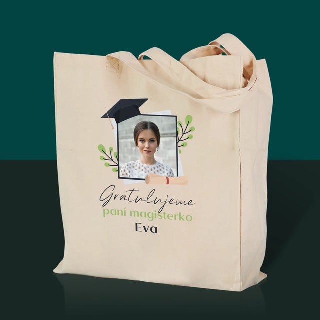 Fotka A Textem: Gratulujeme Paní Magisterko - Plátěná Taška