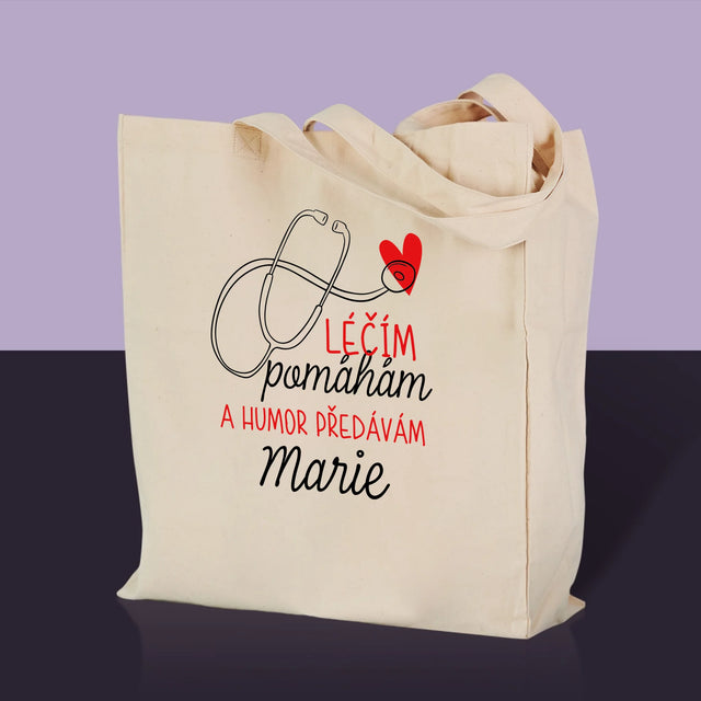 Jméno A Nápis: Léčím Pomáhám - Plátěná Taška