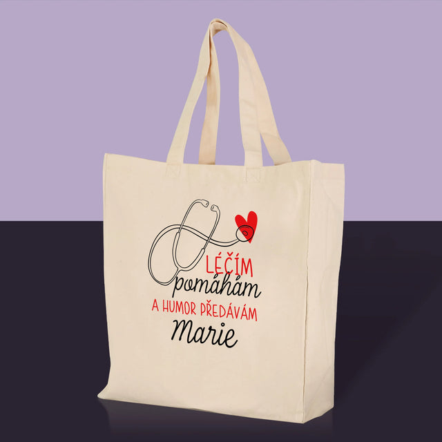 Jméno A Nápis: Léčím Pomáhám - Plátěná Taška