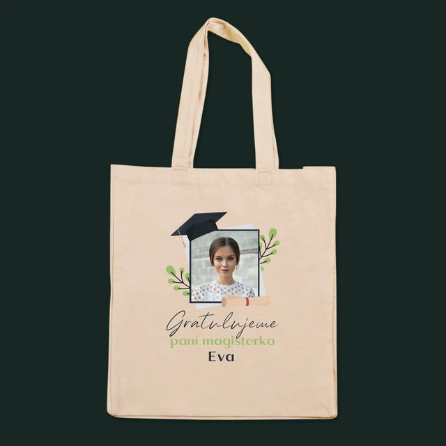 Fotka A Textem: Gratulujeme Paní Magisterko - Plátěná Taška
