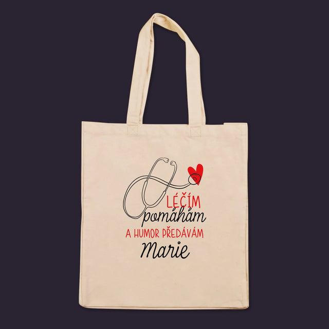 Jméno A Nápis: Léčím Pomáhám - Plátěná Taška