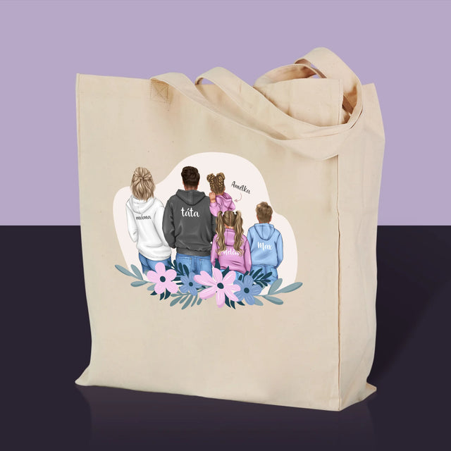 Designér Postav: Rodina S Dětmi - Plátěná Taška