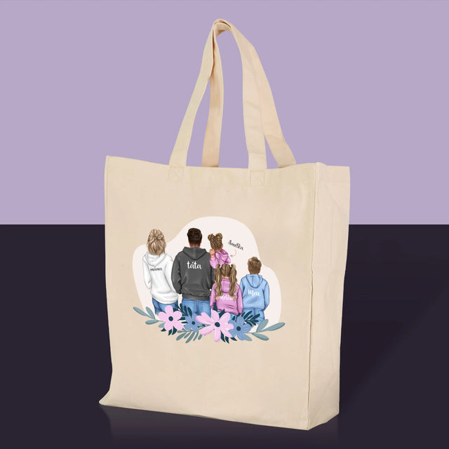Designér Postav: Rodina S Dětmi - Plátěná Taška