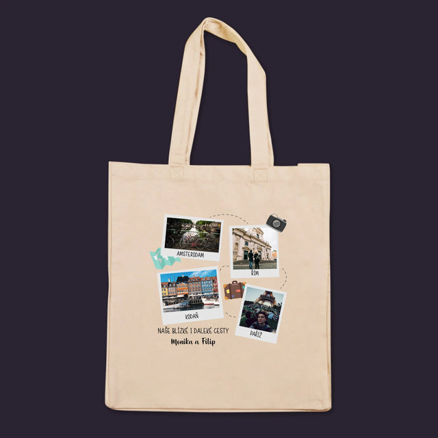 Fotokoláž: Cesty Blízké A Daleké - Plátěná Taška