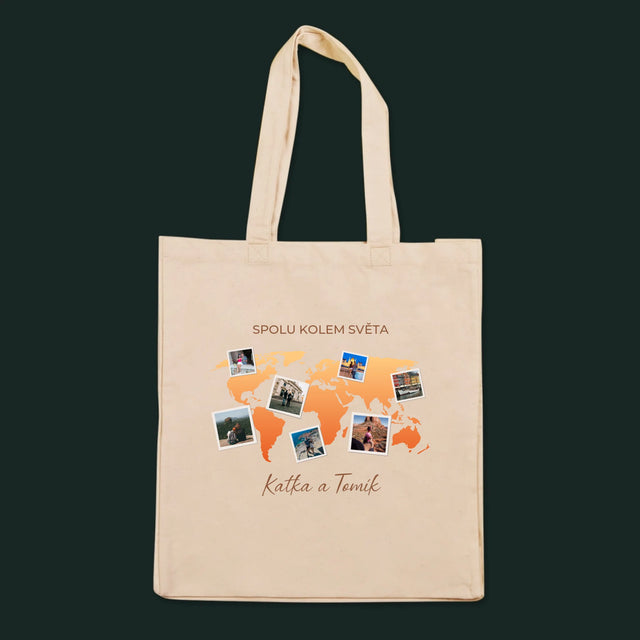Fotokoláž: Spolu Kolem Světa - Plátěná Taška
