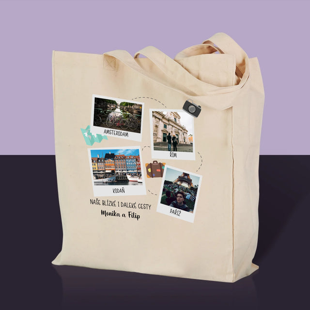 Fotokoláž: Cesty Blízké A Daleké - Plátěná Taška