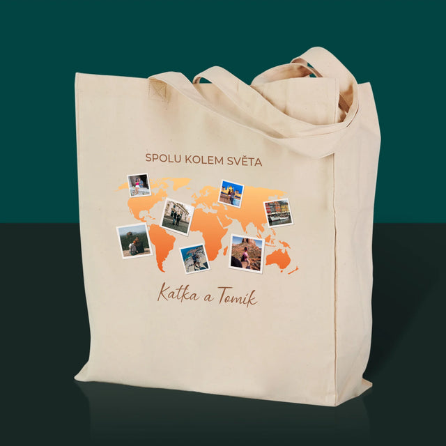 Fotokoláž: Spolu Kolem Světa - Plátěná Taška