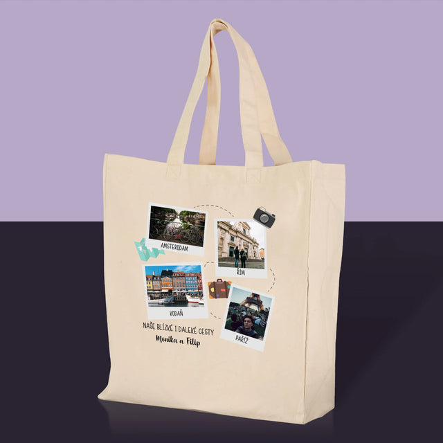 Fotokoláž: Cesty Blízké A Daleké - Plátěná Taška