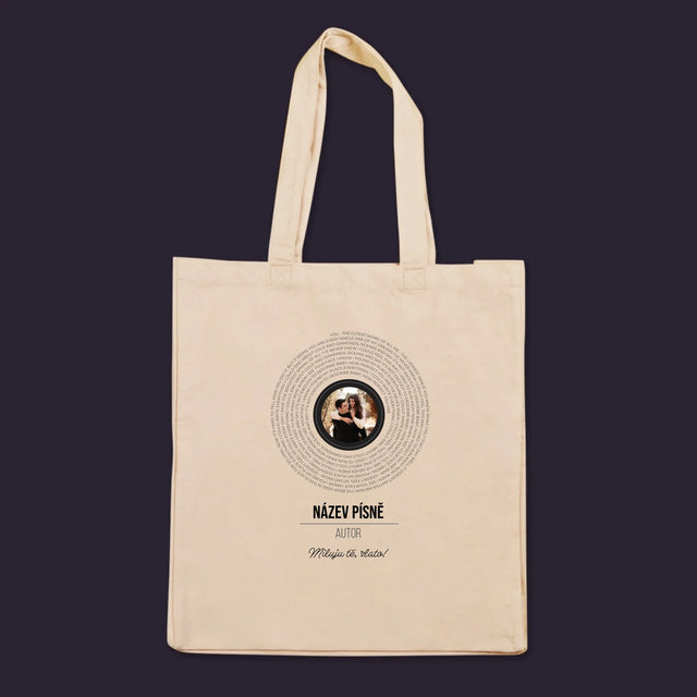 Fotka A Textem: Text Písně Na Albu - Plátěná Taška