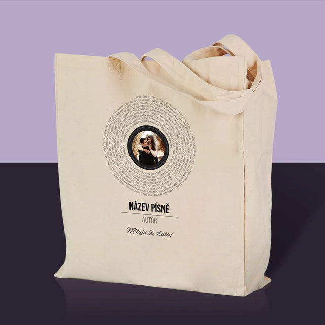 Fotka A Textem: Text Písně Na Albu - Plátěná Taška
