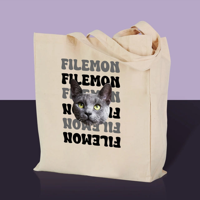 Tvoje Postava: Fotka Mazlíčka S Jménem - Plátěná Taška