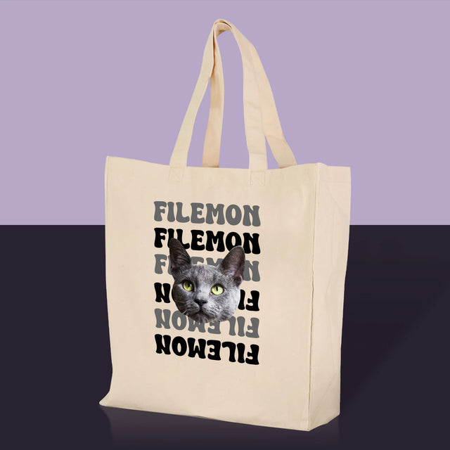 Tvoje Postava: Fotka Mazlíčka S Jménem - Plátěná Taška