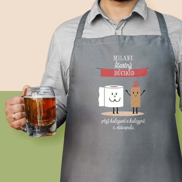 Jméno A Nápis: Šťastný Důchod - Zástěra