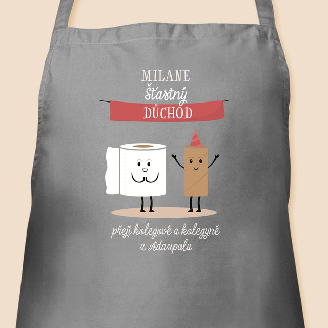 Jméno A Nápis: Šťastný Důchod - Zástěra