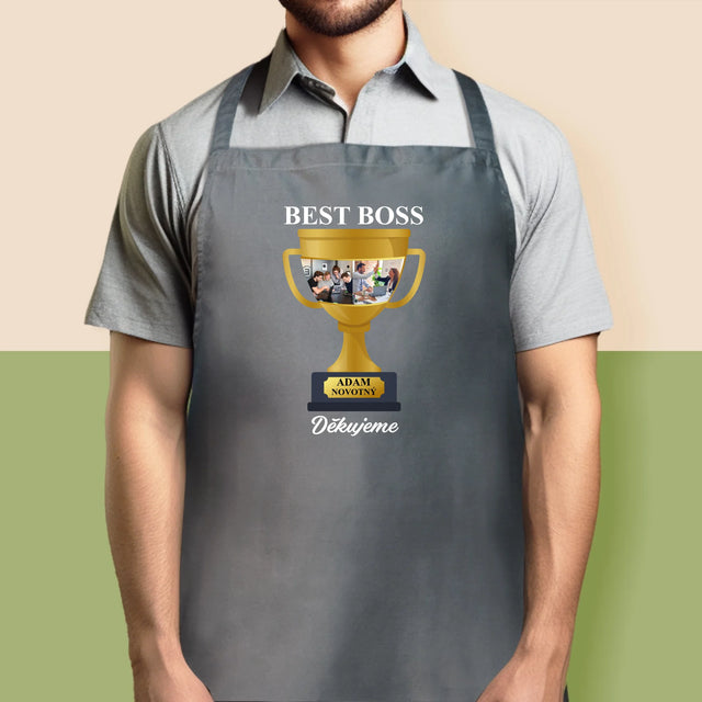 Fotokoláž: Best Boss Pohár - Zástěra
