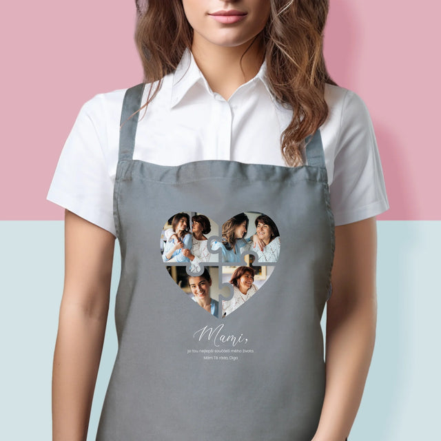 Fotokoláž: Puzzle Srdce Pro Mámu - Zástěra