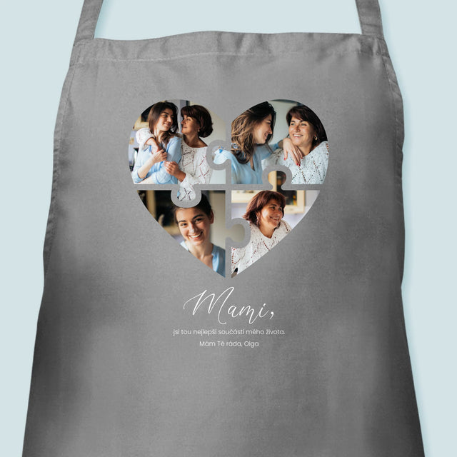 Fotokoláž: Puzzle Srdce Pro Mámu - Zástěra