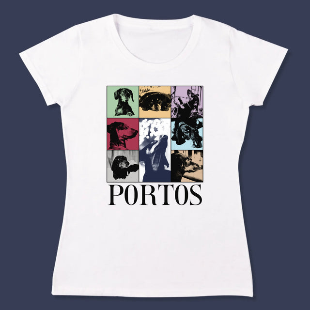 Fotokoláž: Štěně Jak Taylor - Damské Tričko