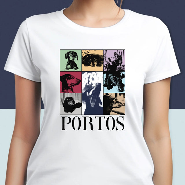 Fotokoláž: Štěně Jak Taylor - Damské Tričko