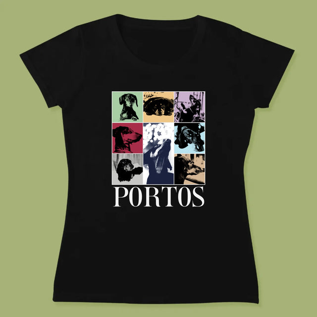 Fotokoláž: Štěně Jak Taylor - Damské Tričko