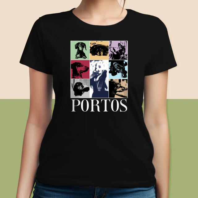 Fotokoláž: Štěně Jak Taylor - Damské Tričko