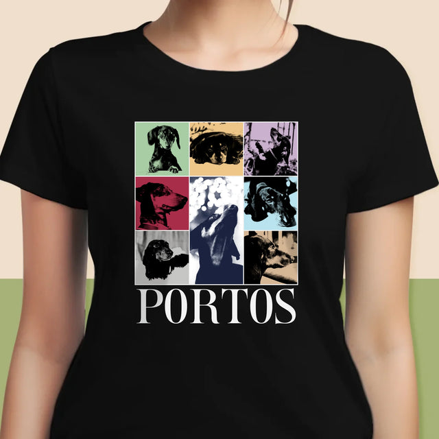 Fotokoláž: Štěně Jak Taylor - Damské Tričko