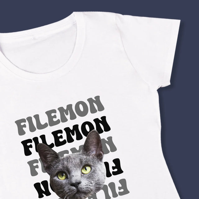 Tvoje Postava: Fotka Mazlíčka S Jménem - Damské Tričko