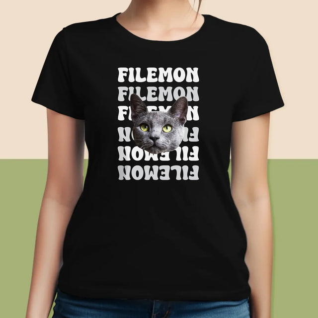 Tvoje Postava: Fotka Mazlíčka S Jménem - Damské Tričko