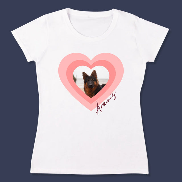 Fotka A Textem: Fotka Mazlíčka V Srdci - Damské Tričko
