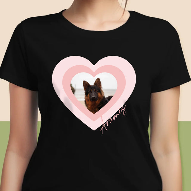 Fotka A Textem: Fotka Mazlíčka V Srdci - Damské Tričko