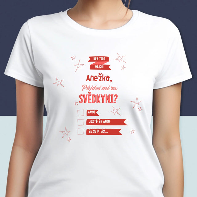 Jméno A Nápis: Bez Tebe Nejdu - Damské Tričko