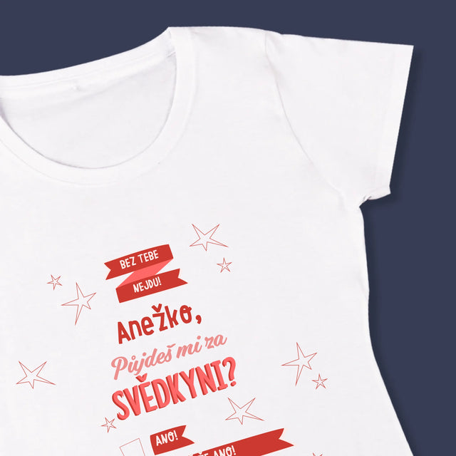 Jméno A Nápis: Bez Tebe Nejdu - Damské Tričko