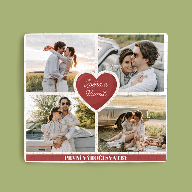 Fotokoláž: První Výročí Srdce - Puzzle