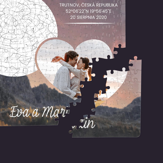 Hvězdná Mapa: Zamilovaný Pár Na Horách - Puzzle
