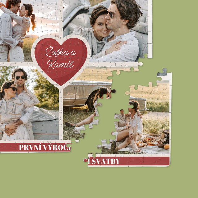Fotokoláž: První Výročí Srdce - Puzzle
