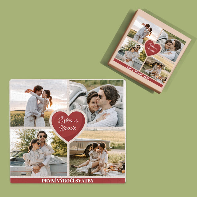 Fotokoláž: První Výročí Srdce - Puzzle