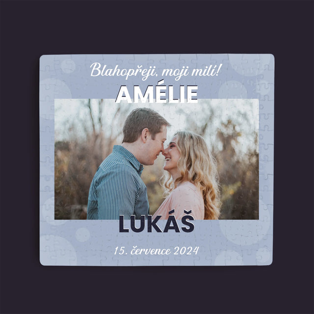 Fotka A Textem: Svatební Blahopřání - Puzzle