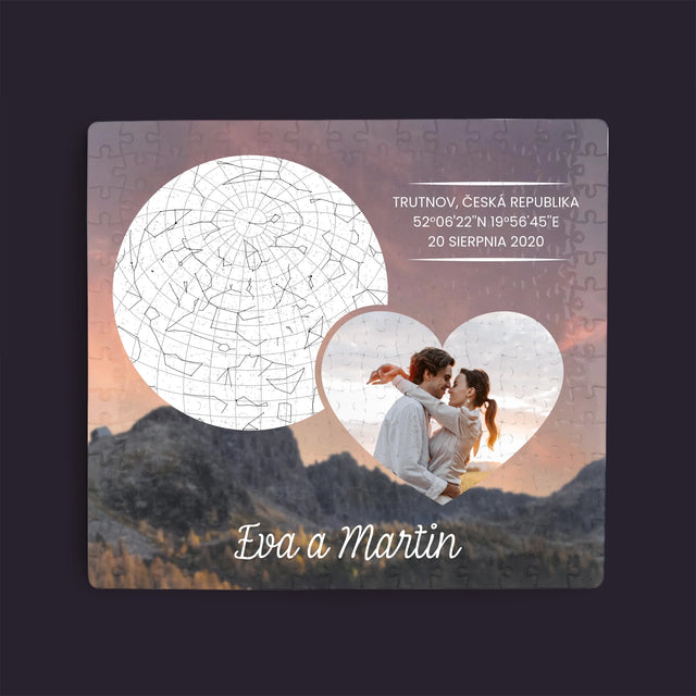 Hvězdná Mapa: Zamilovaný Pár Na Horách - Puzzle