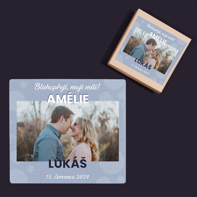 Fotka A Textem: Svatební Blahopřání - Puzzle