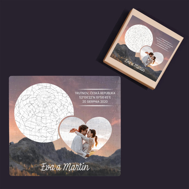 Hvězdná Mapa: Zamilovaný Pár Na Horách - Puzzle