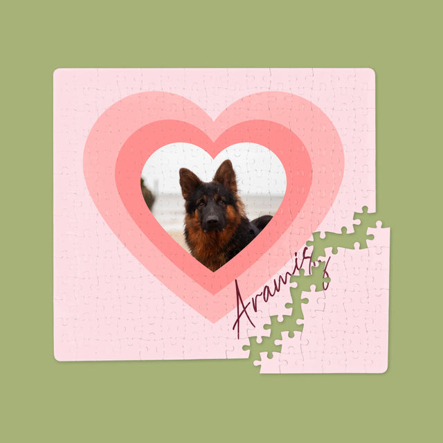 Fotka A Textem: Fotka Mazlíčka V Srdci - Puzzle