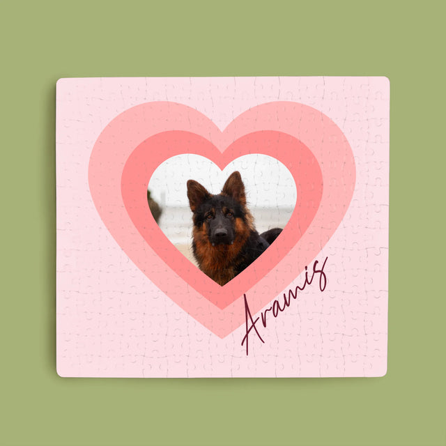 Fotka A Textem: Fotka Mazlíčka V Srdci - Puzzle